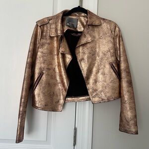 Anthropologie Metallic Gold Women's Cropped Jacket